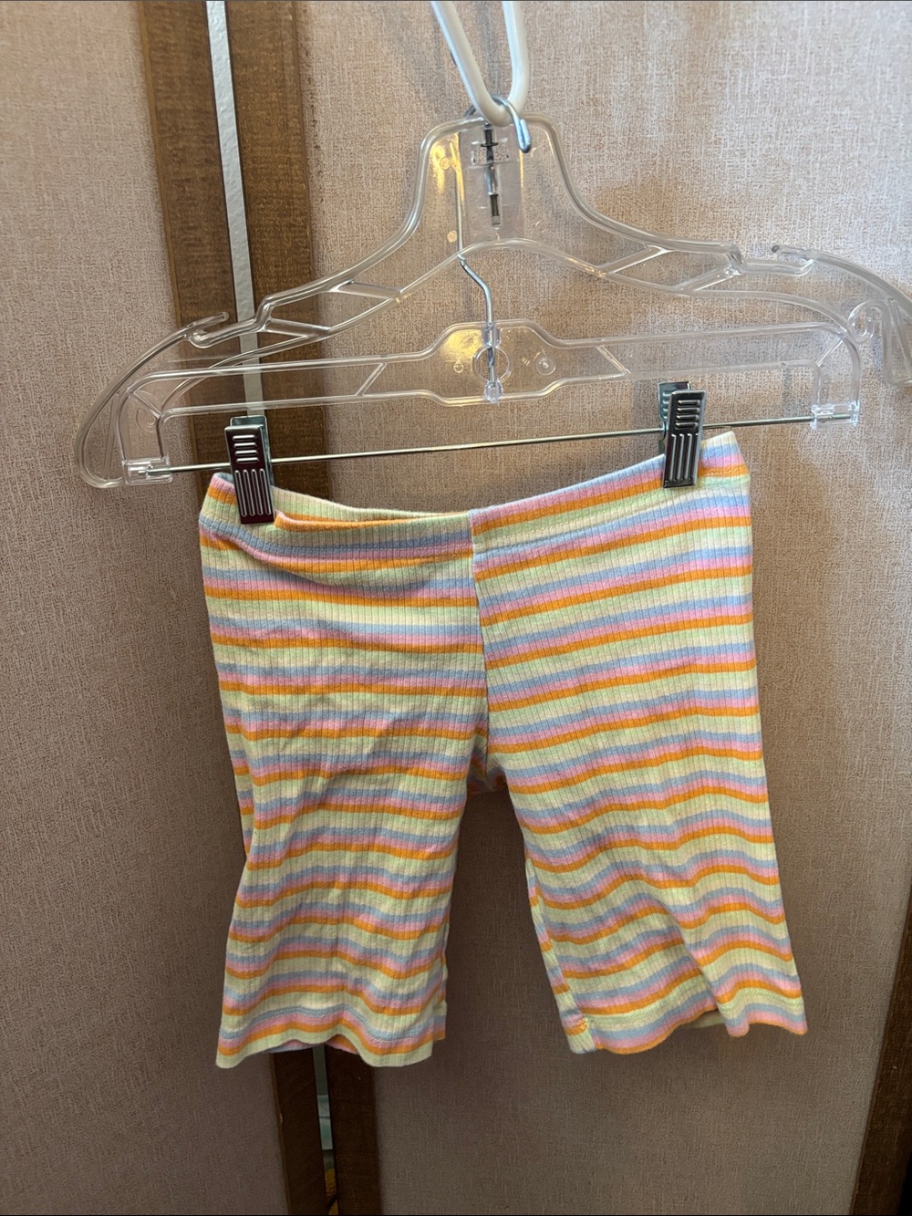 Girls Old Navy Stripe Ribbed Bike Shorts Yellow, Pink, Blue, Green Lrg 10/12
